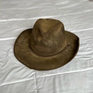 Vintage Henschel Brown Leather Cowboy Hat Men’s size XL